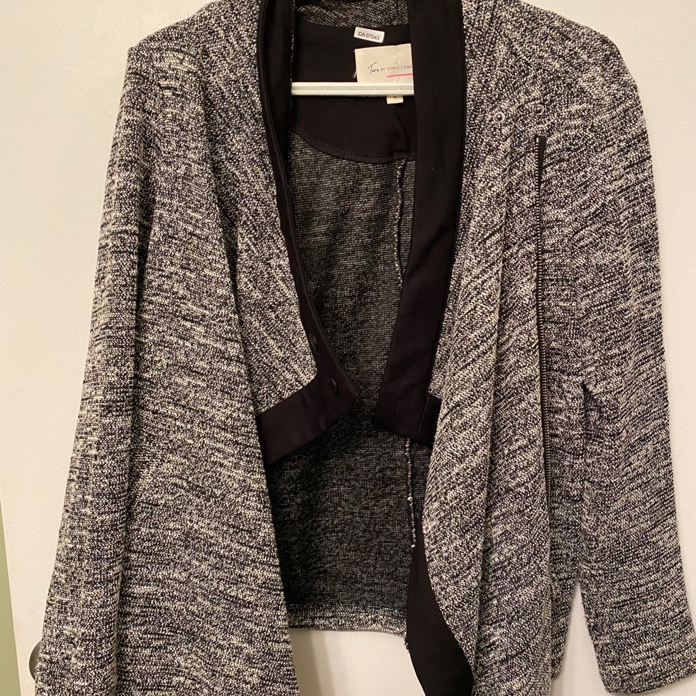 Black and White Zip Up Jacket